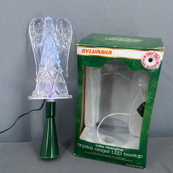 Sylvania Crystal Angel Color Changing LED Tree Top Light 8" Christmas Angelcore - Picture 10 of 17